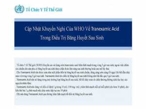 Sử dụng Cammic (Axit Tranexamic) trong dự phòng điều trị băng huyết sau sinh của gây mê hồi sức